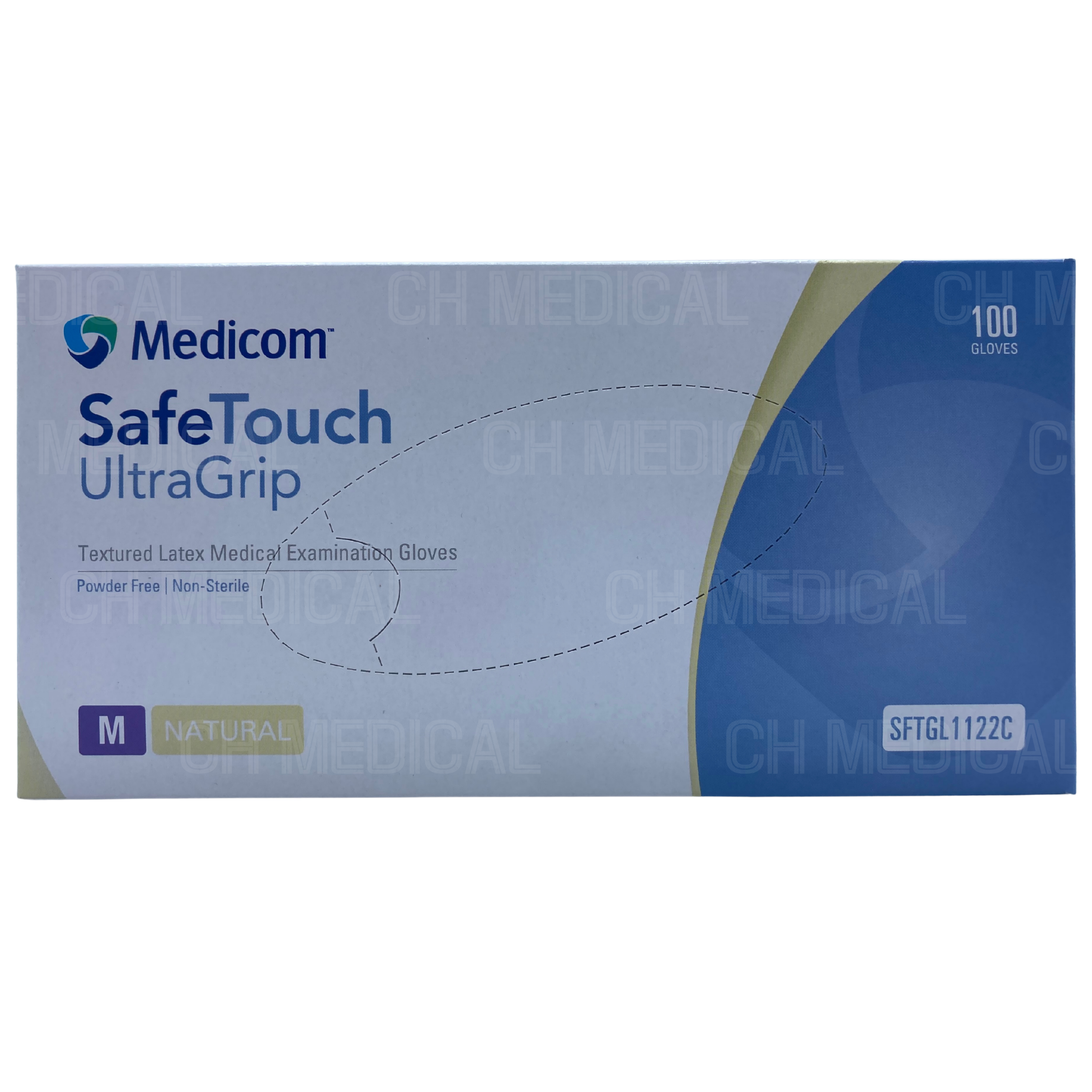 MEDICOM) Latex Glove (UltraGrip) #Medium (1122C) (100ea)