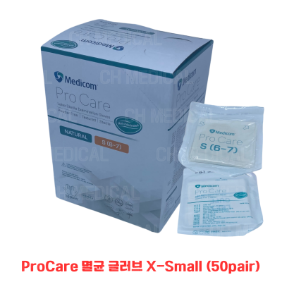 MEDICOM) Sterile Latex Glove (Procare) #X-Small (50pair)