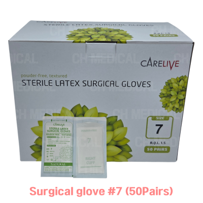 CARELIVE) Surgical Glove P/F #7 (50pairs)