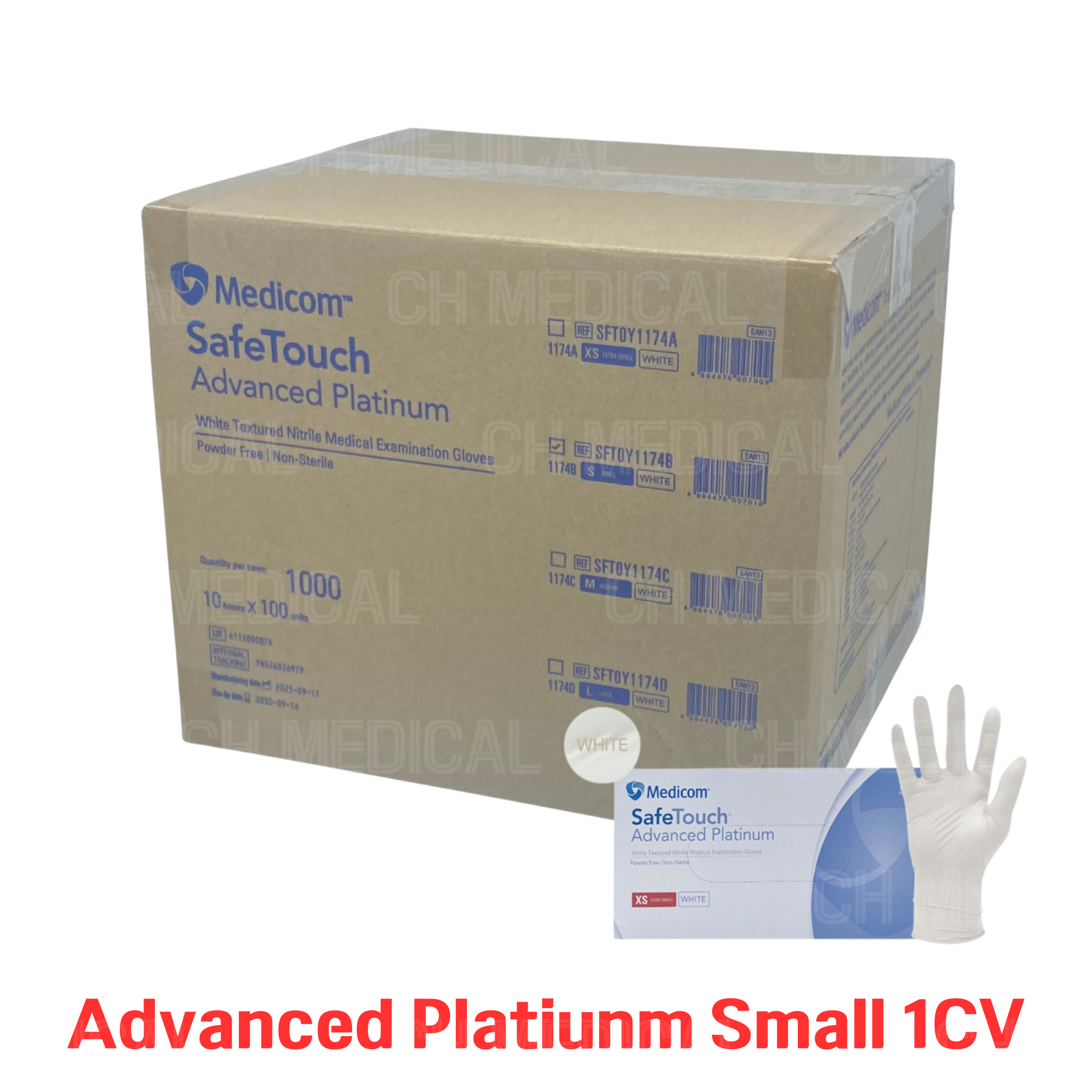 MEDICOM) Nitrile Glove (Advanced Platinum) #Small (1174B) (100ea*10box)