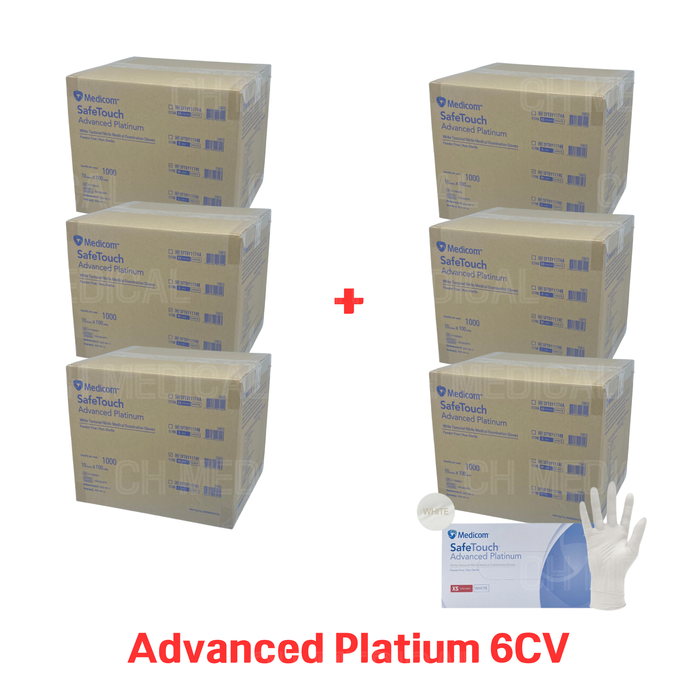 MEDICOM) Nitrile Glove (Advanced Platinum) #XS~L (1174A~D) (6박스 이상 구매)