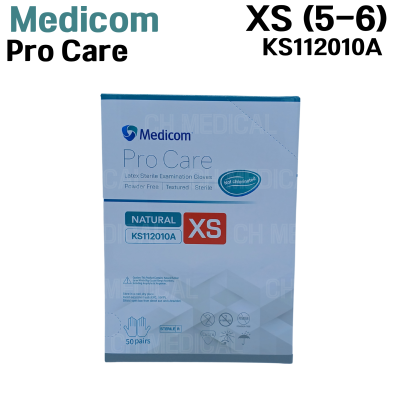 MEDICOM) Sterile Latex Glove (Procare) #X-Small (50pair)