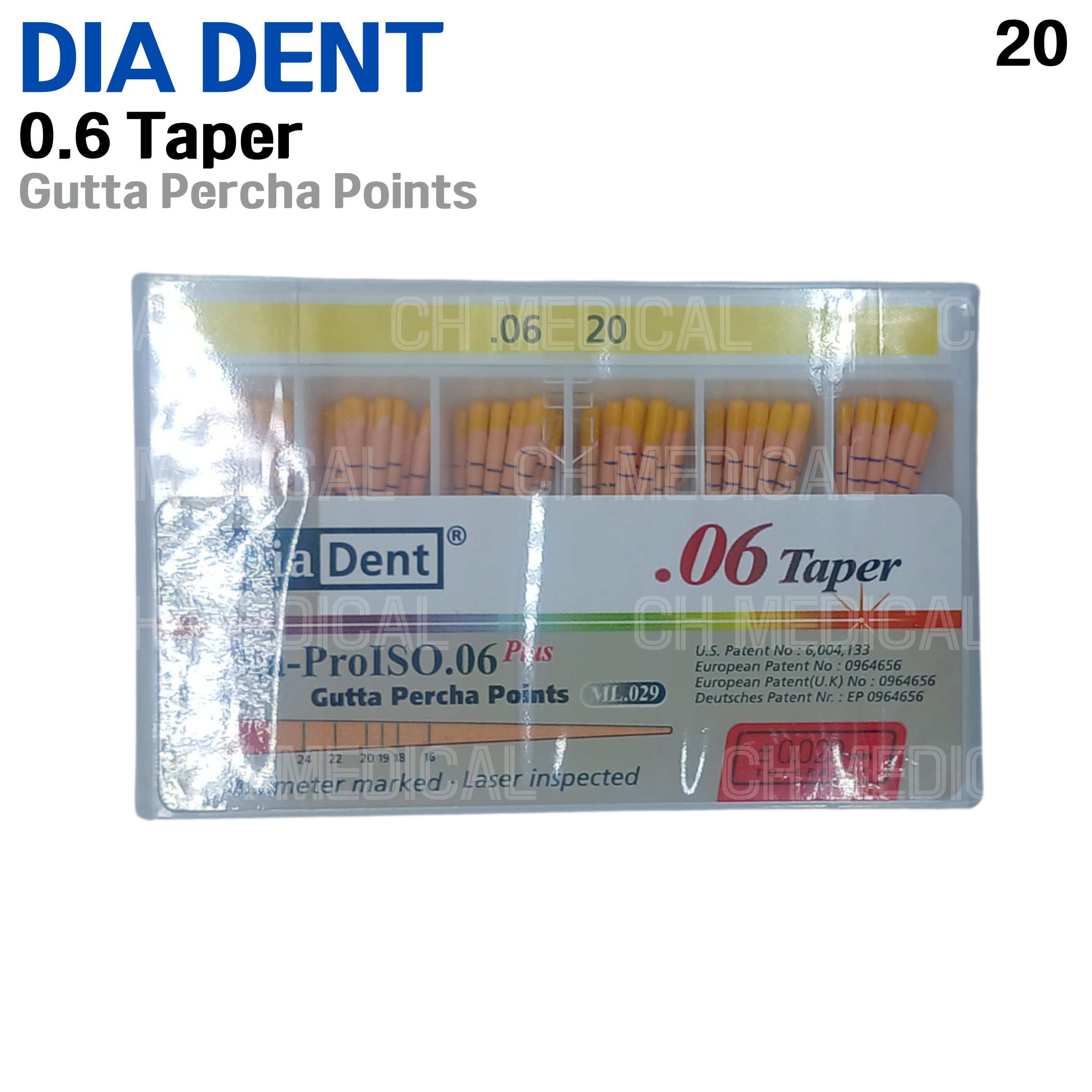 DIADENT) Gutta Percha Point 06T #20 (60ea)