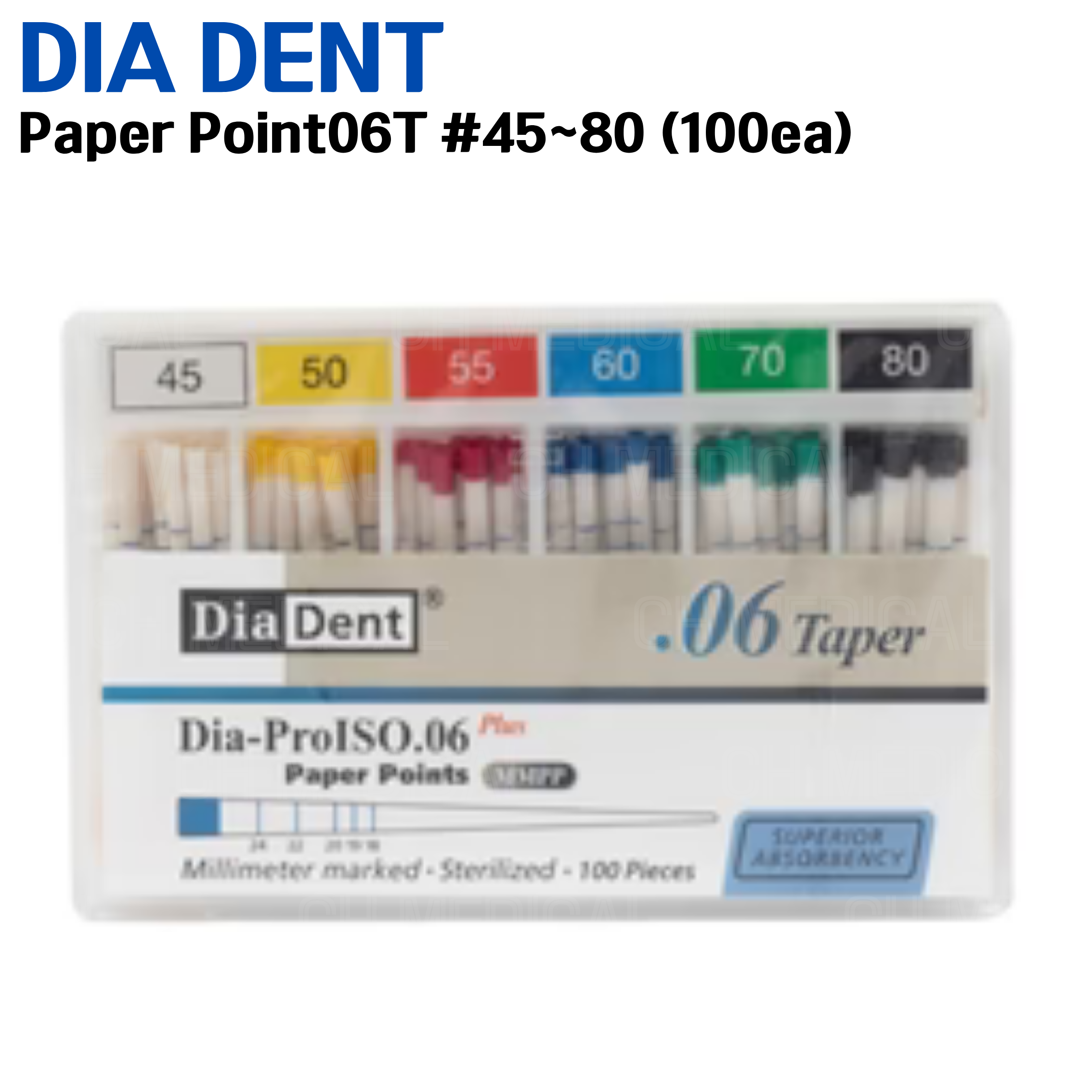 DIADENT) Paper Point 06T #45~80 (100ea)
